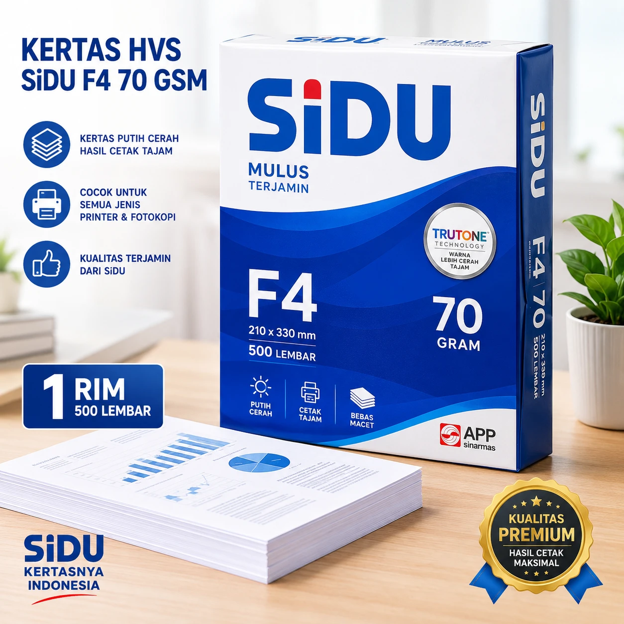 Kertas HVS SiDu F4 70 gram