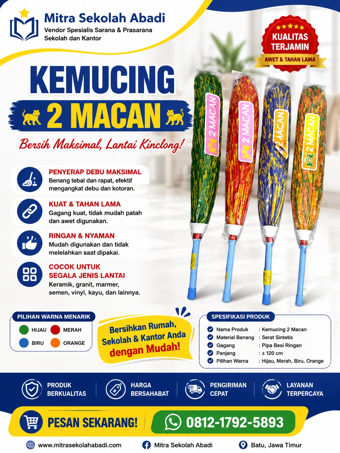 Kemucing 2 Macan – Kemoceng Pembersih Debu Berkualitas untuk Rumah, Sekolah, dan Kantor