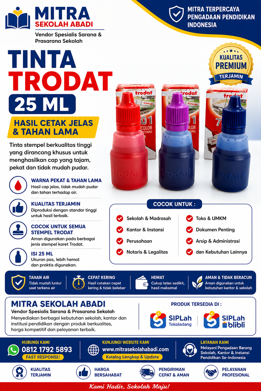 Tinta Trodat 25 ml – Tinta Stempel Berkualitas dengan Hasil Cap Tajam dan Tahan Lama